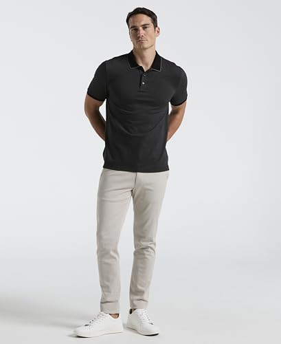 Perry Ellis Men's Cotton Black Jaquard Short Sleeve Polo4