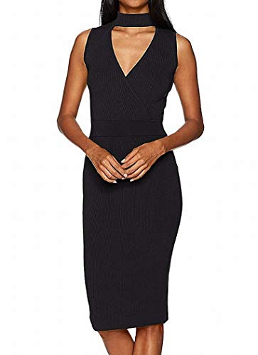 Vestido midi de punto sin mangas XOXO para mujer joven