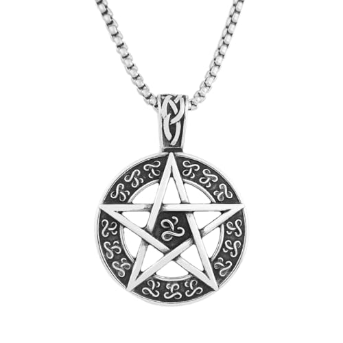 Collier étoile de David vintage avec pendentif hexagramme pour homme et femme