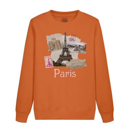 Sweatshirt enfant Paris France avec motifs Tour Eiffel et Louvre