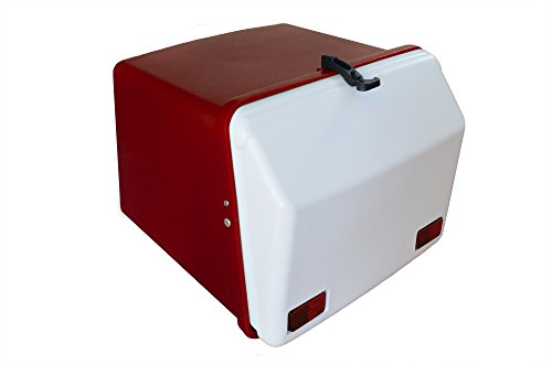 Portaequipajes Moto baúl Reparto Rojo-Blanco con Reflectantes homologados, Cierre de Goma