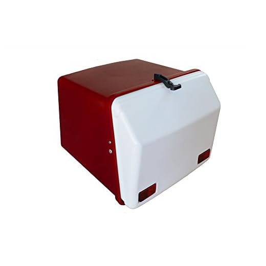 Portaequipajes moto baúl reparto rojo-blanco con reflectantes homologados