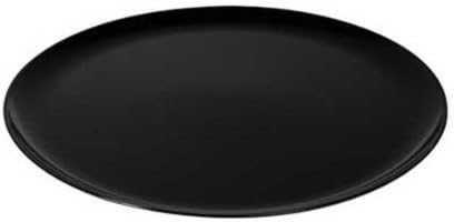 Fineline Settings 8801-BK, bandejas de plástico redondas negras de 18 pulgadas, platos para servir, plato de exhibición desechable, estuche de 25