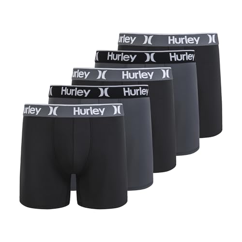 Hurley Men's 5 Pack Stretch Boxer Briefs