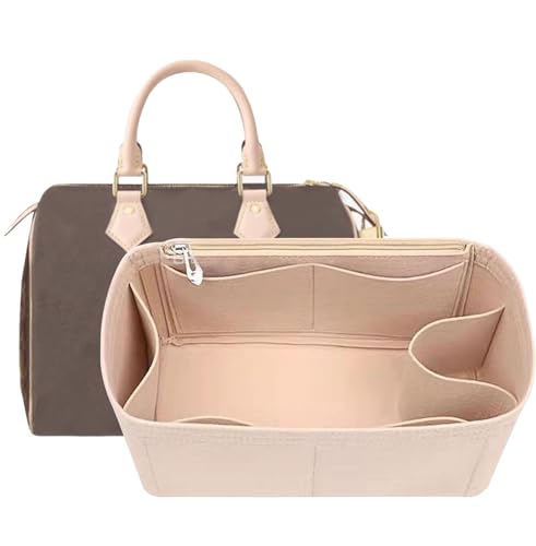 Inserções de bolsa para inserção organizadora Lv Speedy 35, para bolsa de monograma, inserção protetora de bolsa de mão e protetor de bolsa de mão, inserção organizadora 1083 cáqui - GG