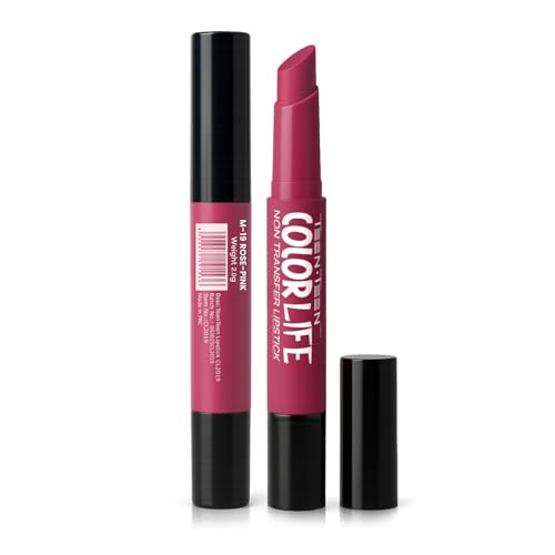 Image of TEEN TEEN Color Life Nontransfer Crayon Lipstick | Matte Finish with Built-in Primer | Waterproof & Long Lasting Lip Color | Smudge-Proof, Fade-Resistant Formula | Rose-Pink, 2gm