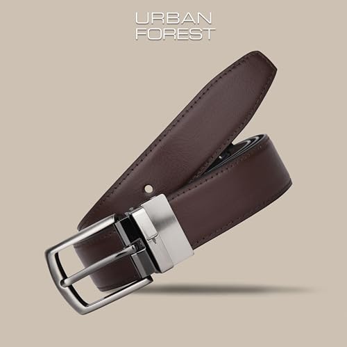 Image of URBAN FOREST Grayson Brown Formal Leather Belt for Men