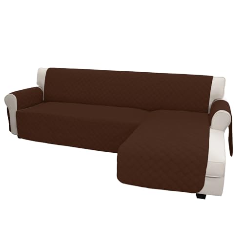 Image of Easy-Going Sofa Slipcover L Shape Sofa Cover Sectional Couch Cover Chaise Lounge Cover Reversible Sofa Cover Furniture Protector Cover for Pets Kids Children Dog Cat (Large,Coffee /Coffee)