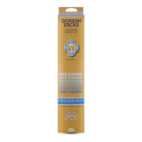 Gonesh - Extra Rich Scented Incense Sticks - Non-Toxic 10” Slow Burn Aromatic Sticks - Nag Champa - 100 Pack Cover