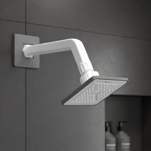 Image of YERAWAR Wall Mounted Overhead Shower Head | High Pressure Rain Shower | ABS Material Body | Anti-Clog Nozzles | Easy Install Bathroom Shower for Home & Hotel (Grey, 6 X 6 Inch)