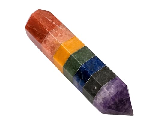 Image of Amazing Gemstone Seven Chakra Crystal Towers ~ Natural Healing Crystal Point Obelisk for Reiki Healing and Crystal Grid (2 inch to 3 inch INCH)