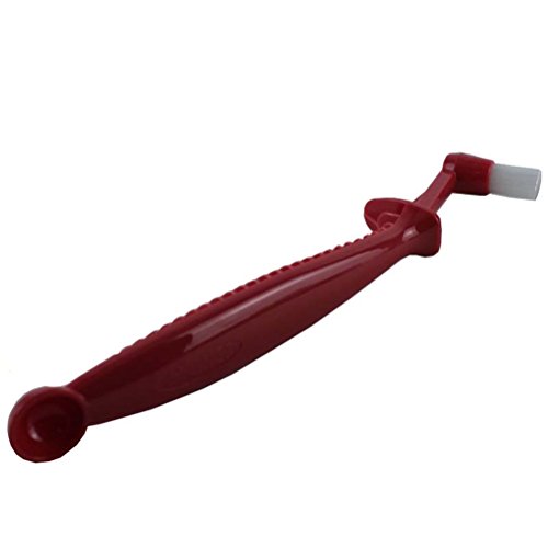 2 Stück Kaffeemaschine Bürstenreiniger Werkzeug, Nylon Espressomaschine Pinsel Kaffee Reinigung mit Löffel,Red