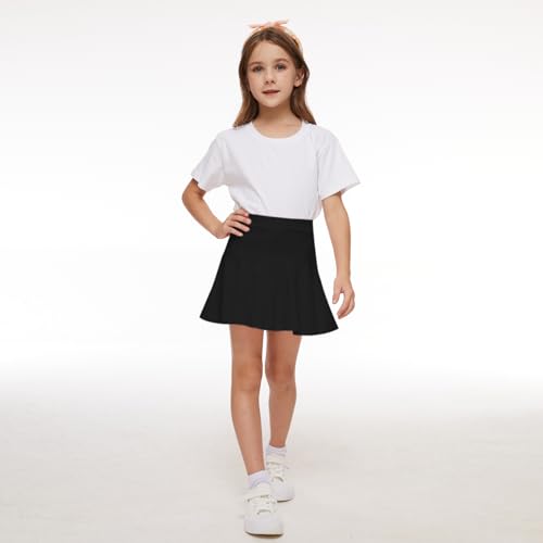 Neutocd Toddler Baby Girls Skirts Skorts Elastic Girl Pleated Skirts Kid Casual Stretch Waist Skater Skort Built in Shorts2