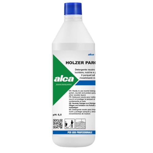 ALCA CHEMICAL Holzer PARQUET detergente Ideale per la Manutenzione delle superfici in Legno Anche Non verniciate. Non Contiene solventi 1L
