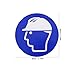 Cabilock 5 Sheets Helmet Wearing Decals - Hard Hat Required Adhesive Safety Warning Stickers for Machinery Construction Sites Industrial Caution Workplace