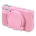 BOVKE Silicone Case for Canon PowerShot SX740/ SX730, Soft Camera Sleeve with Lens Cover, Pink