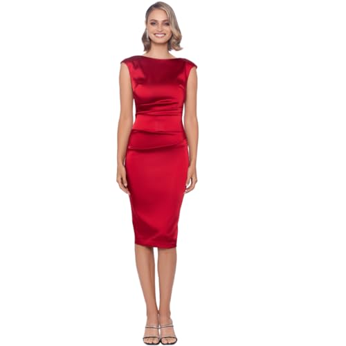 Image of Betsy & Adam Women's Xscape Women's Galaxy Glitter Scoop Neck Sleeveless Ruffle Floor Length Dress