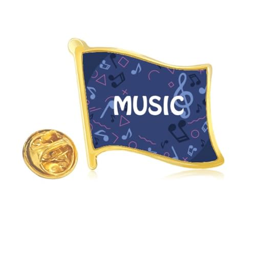 Pin's note de musique ronde bleu et or pour personnaliser vos vestes