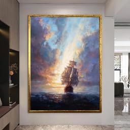Toile voilier et coucher de soleil pour salon chaleureux - 4