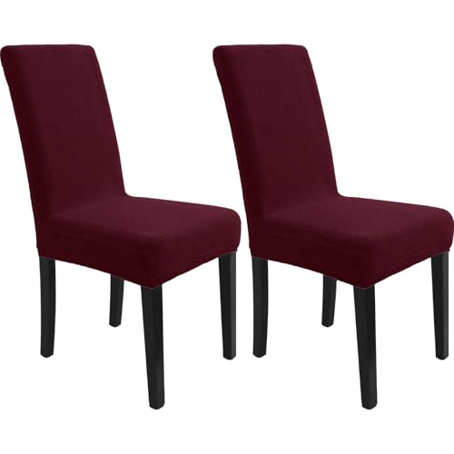 YSTELLAA Funda Sillas Comedor Pack 2, Fundas Sillas Ajustables, Fundas para Sillas Elásticas Modernas, Funda Cubre Protectora Sillas Lavables Desmontables, Universal Funda Silla, Rojo