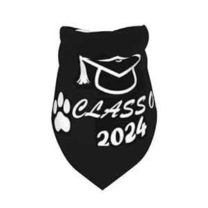 Dog graduation cap with yellow tassel and pet graduation bandana set graduation party cosplay gifts  class of 2024   cucciolini doodles