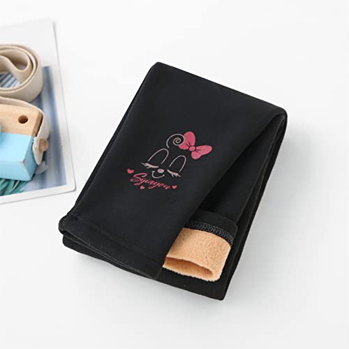 Kids Toddler Thermal Warm Fleece Lined Leggings Cute Bunny Embroidery Printed Leggings Little Girls Winter Thick Pants2