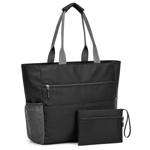 Sac de plage grand format étanche avec poches de rangement et fermeture zippée sécurisée pour femme