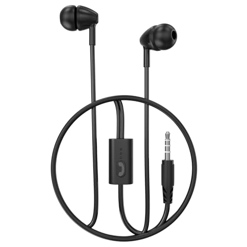 Image of Sounce in-Ear Wired Earphones with 14.2mm Dynamic Driver, HD in-Line Microphone, Comfortable Ergonomic Earbuds, TPE Anti-Tangle Wire & Multi-Function Controls Tablets & Laptops (Pink)