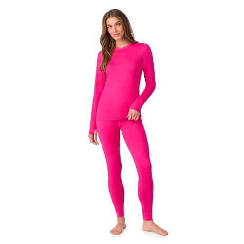 Image of Cuddl Duds Womens Heavyweight Cold Weather Fleece Lined Thermal Set - Long Sleeve Top & Leggings - Winter Lounge Sets
