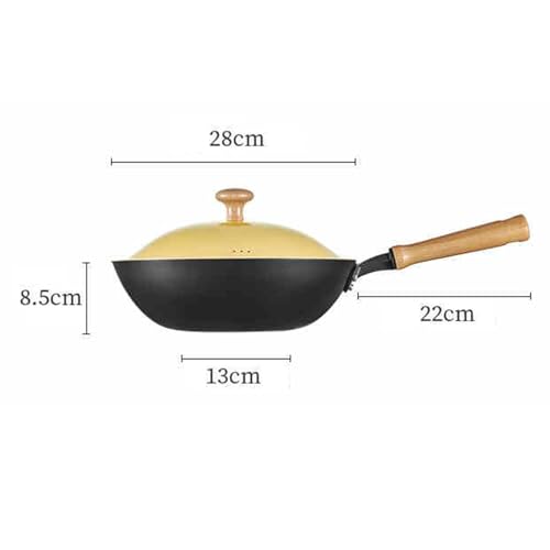 Wok de Hierro con Tapa, Fondo Plano, 28 cm miniatura 2