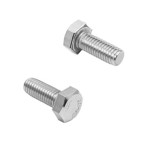 Image of Bettomshin 2Pcs M8 x 20mm Hex Bolts, 304 Stainless Steel 1.25mm Thread Pitch Fully Threaded Metric Hex Head Screw Bolts, Hexagon Screw Bolt, Hex Tap Bolts, Silver (Overall Size 24.8x13x13mm)