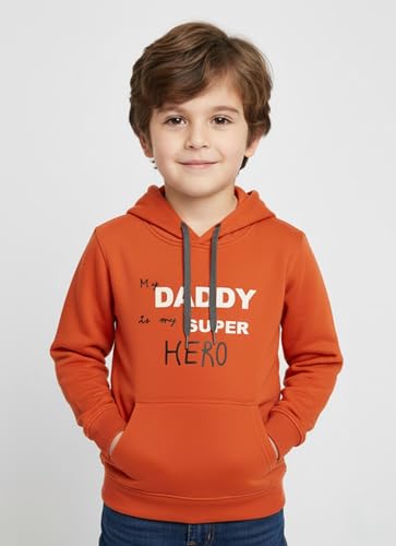 Image of Mack Jonney Boys' inchAwesome inch Printed Fleece Hoodie - Warm Winter Sweatshirt with Kangaroo Pocket -M5452