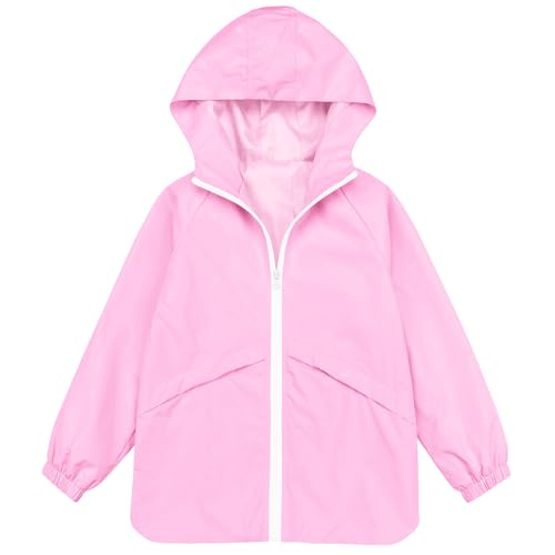 MODAFANS Boys Girls Rain Jacket Waterproof lined Hooded RainCoats Windbreaker