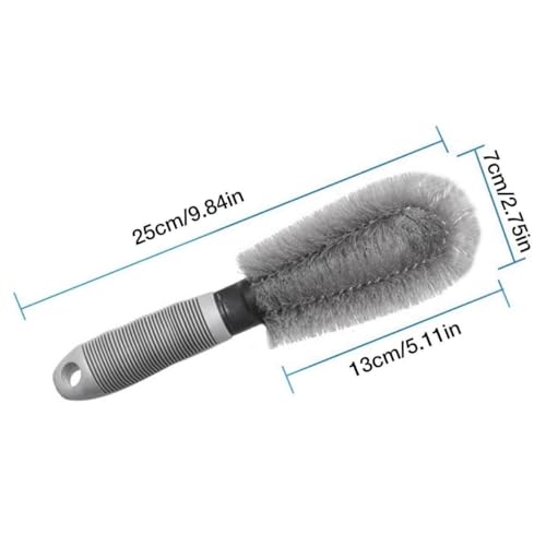 AUTOSHIFT - Gri Oto Jant Temizleme Fırçası – Ergonomik Saplı, Lastik ve Jant Detay Temizliği İçin Güçlü Kıllı Fırça