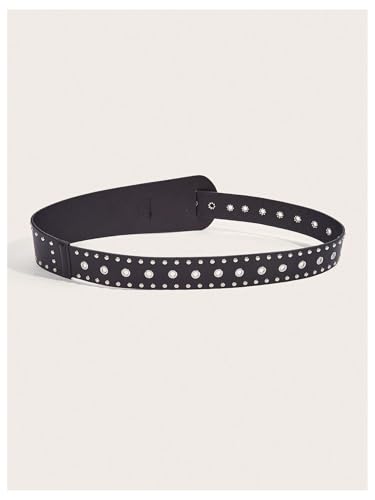 Verdusa Women's Studded Belts Y2k Belt Punk PU Leather Vintage Western Cowgirl Belts2