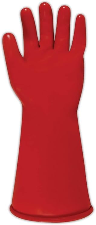 Image of MAGID Rubber Insulating Electrical Safety Gloves, Class 0 ASTM Compliant, Size 9.5, 11 inch Cuff, Lineman Electrician Voltage Protection, M011R95
