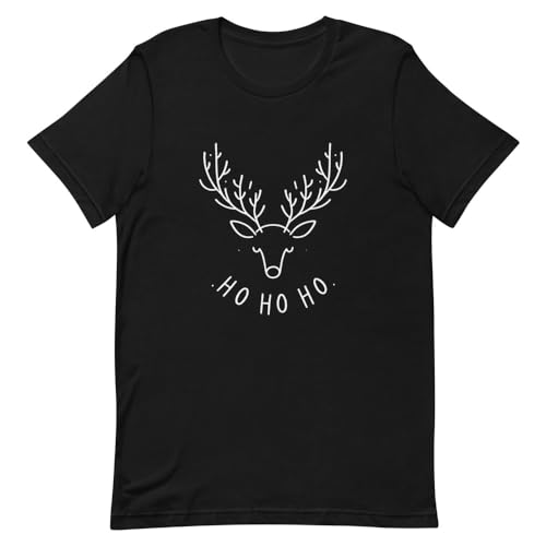 T-shirt renne de Noel unisexe noir noir le cadeau idéal en taille S