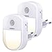 Produktbild LED Nachtlicht Steckdose mit Bewegungsmelder,[2 Stück] Useber ,(EIN/AUTO/AUS),Warmweiß Nachtlicht Kinder für Kinderzimmer, Treppe,Schlafzimmer,Steckdosenlicht,Orientierungslicht
