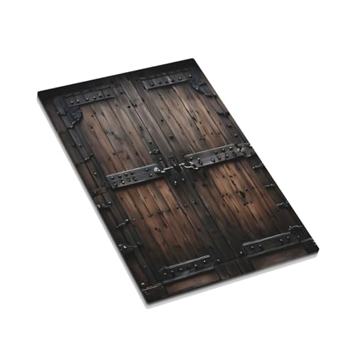 Decorative Light Switch Cover Plate Retro Brown Wood Barn Door Vintage Farmhouse 1 Gang No Device Single Blank Outlet Covers Wall Plate Cover Switchplate EFaceplate