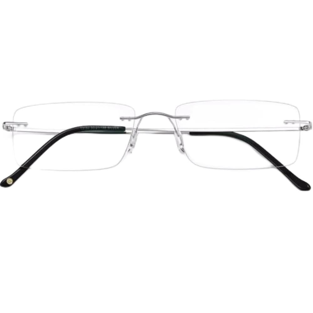 Gafas de Lectura Sin Montura Corte de diamante Gafas Rectángulo Multifocales Gafas de lectura Hombre Gafas de computadora HD Lentes