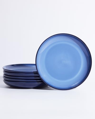 Image of Pokini Ceramic Dinner Plates Set of 6, 8inch Salad, Dessert Plates Dishes