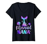 Photo Gallery donna mermaid nana di the birthday mermaid birthday crew family maglietta con collo a v Photo Gallery donna mermaid nana di the birthday mermaid birthday crew family maglietta con collo a v