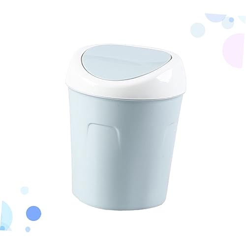 Caneca de basura de escritorio plástico con tapa miniatura 5