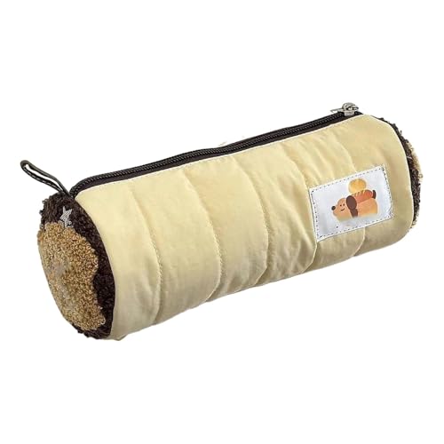Xinhuju Estuche organizador de bolígrafos, estuche multifuncional, estuche para niñas, elegante estuche de lápices de gran capacidad, portátil y estable para el hogar y la escuela, amarillo, ver