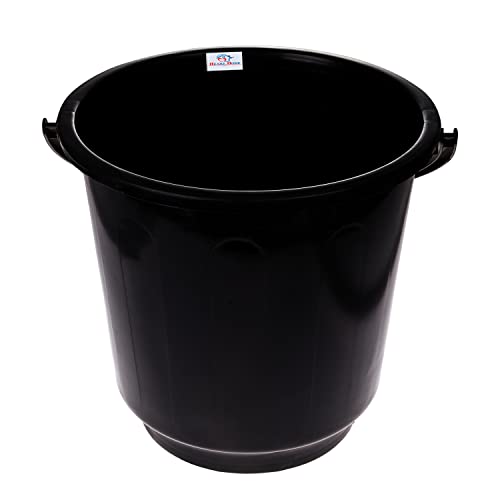 Image of Heart Home Bucket|Plastic Bucket for Bathroom|Bucket for Bathing|Unbreakable Bucket with Handle|16 Liter (Black)