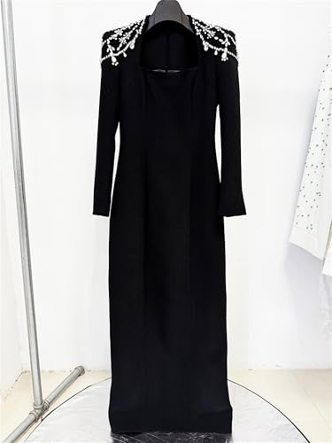 Women's Prom Dress 2025 Diamonds Beaded Handemade Party Gowns Square Neck Elegant Celebrity Formal Evening Dresses2