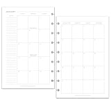 BetterNote 2019 Monthly Calendar for Disc-Bound Planners, Fits 8-Disc Circa Junior, Arc, TUL, Half Letter Size 5.5