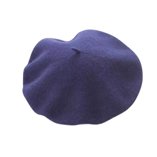 Béret plat femme bleu marine chaud pour protéger vos cheveux du vent d'hiver