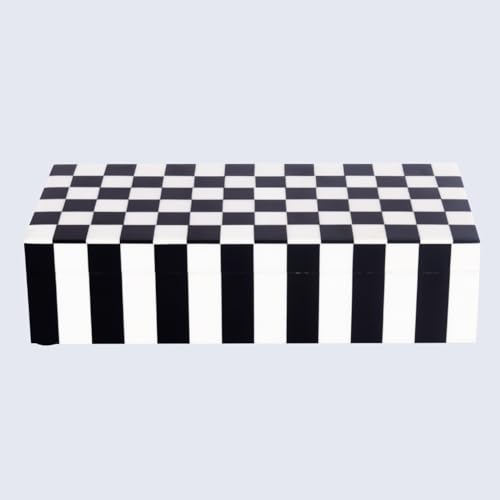 Handicrafts Home Decorative Storage Box 10x4.5 – Remote Control Holder, Jewelry Organizer, Modern Decorative Box with Lid, Boho Chic Home Décor Accent, Vintage Memory Box for Living Room Shelf Décor