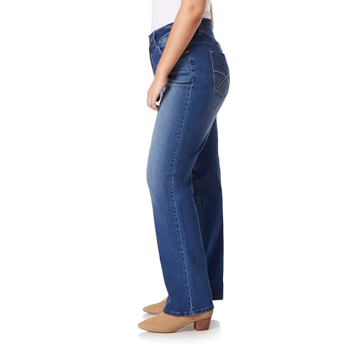 Image of WallFlower Luscious Curvy Bootcut Jeans for Women, Mid-Rise Insta Stretch Denim, Size-Inclusive Juniors Jeans